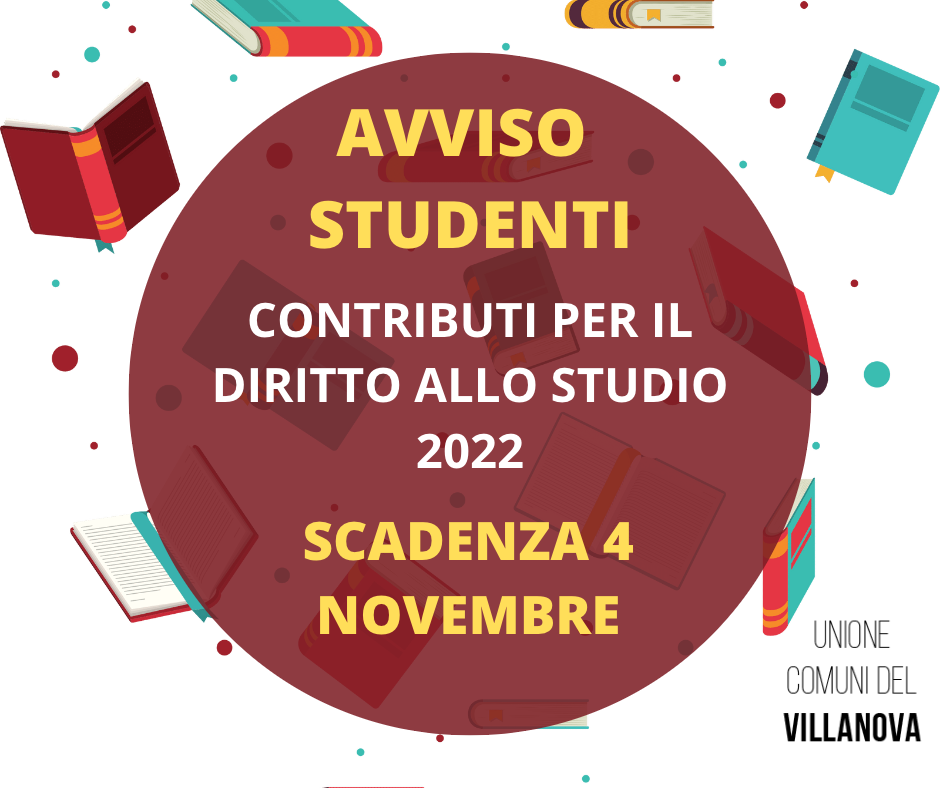 AVVISO STUDENTI: CONTRIBUTI PER IL DIRITTO ALLO STUDIO 2022